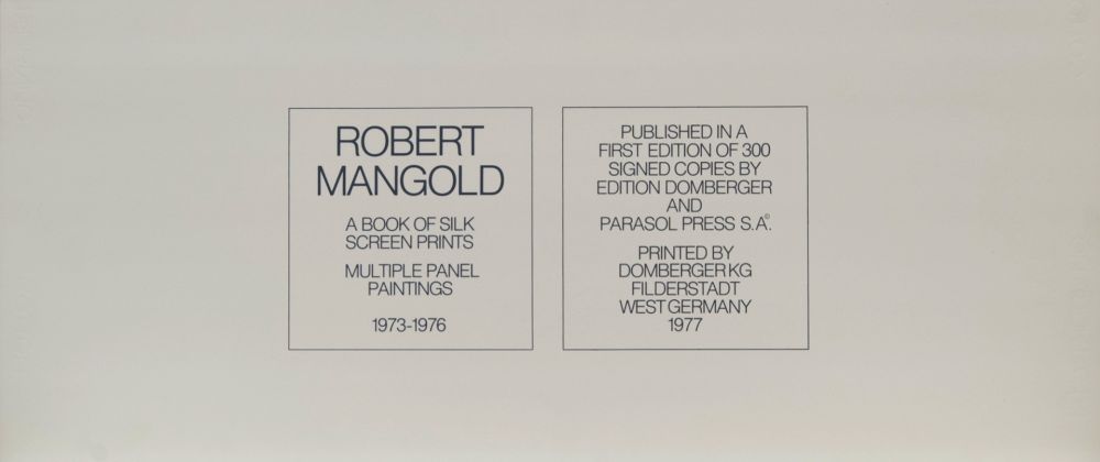 Sérigraphie Mangold - A book of silkscreen prints