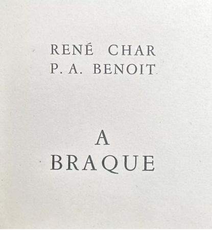 Livre Illustré Braque - A BRAQUE