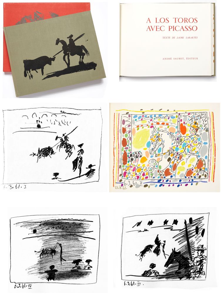 Livre Illustré Picasso - A LOS TOROS avec Picasso. 4 lithographies originales (1961)