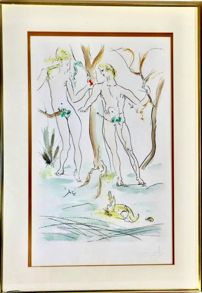 Eau-Forte Dali - Adam et Eve