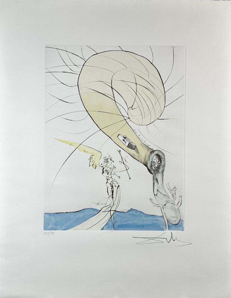 Gravure Dali - After 50 Years of Surrealism Freud With Snail Head