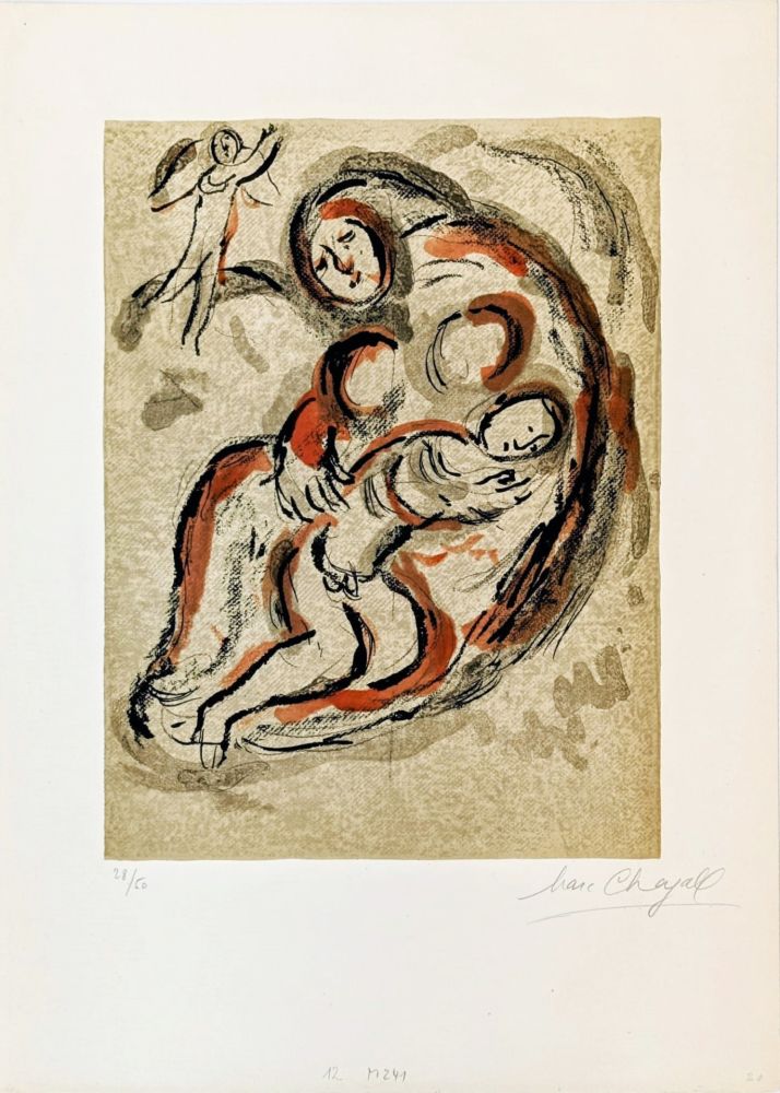 Lithographie Chagall - Agar dans le désert 