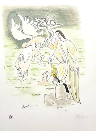 Lithographie Cocteau - Angel