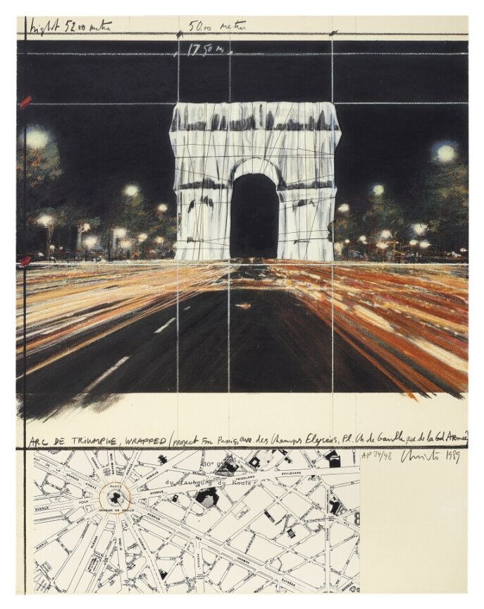 Multiple Christo - Arc de Triomphe, Wrapped, Project for Paris