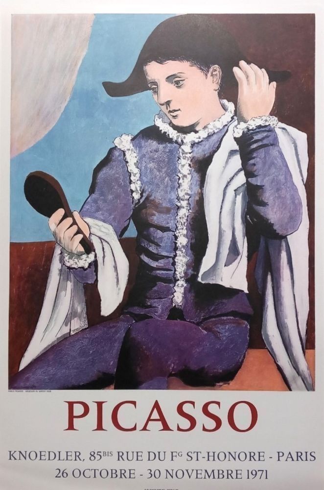 Affiche Picasso - Arlequin au miroir