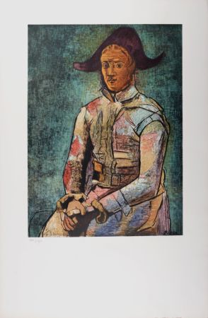 Lithographie Picasso (After) - Arlequin (Le peintre Jacinto Salvado en Arlequin), 1964.