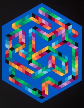 Sérigraphie Vasarely - Babel 3