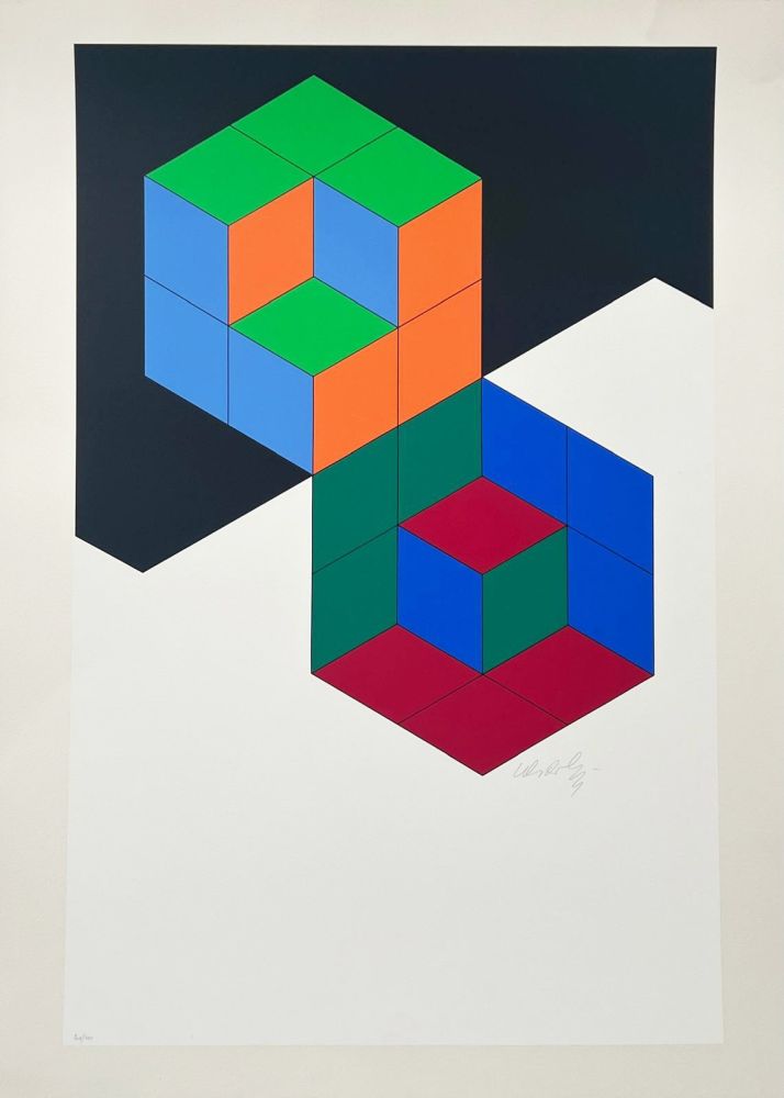 Sérigraphie Vasarely - Bi-Hexa 