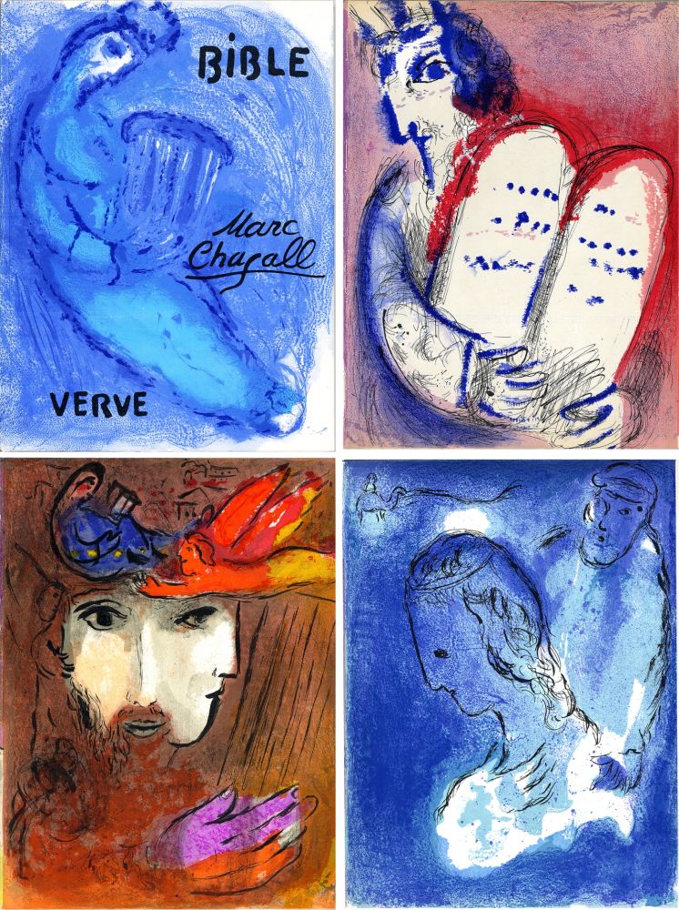 Livre Illustré Chagall - BIBLE. 28 Lithographies Originales. Verve vol. VIII. n°33 et 34 (1956)