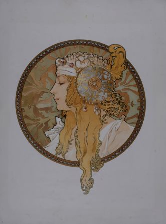 Lithographie Mucha - Byzantine Heads: Blond, 1900