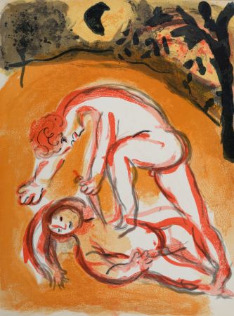 Lithographie Chagall - Cain et Abel, 1960