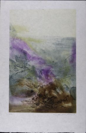 Gravure Zao - Canto Pisan (planche 7), 1972 - Hand-signed