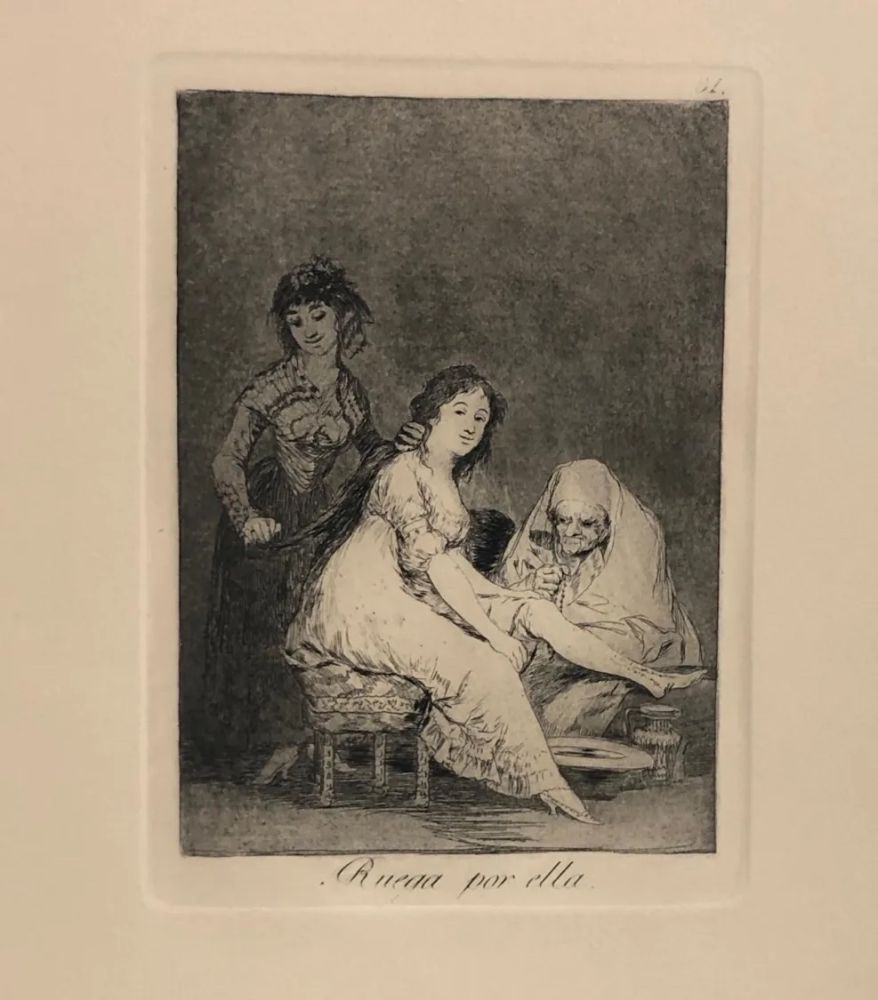 Eau-Forte Goya - Capricho 31 . Ruega por ella