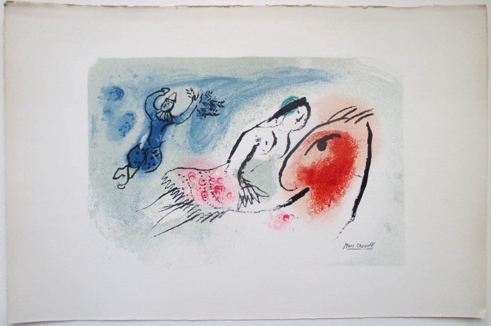 Lithographie Chagall - Carte de Voeux pour Aimé Maeght