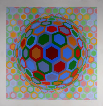 Sérigraphie Vasarely - Cheyt-MC3, 1974 - Hand-signed