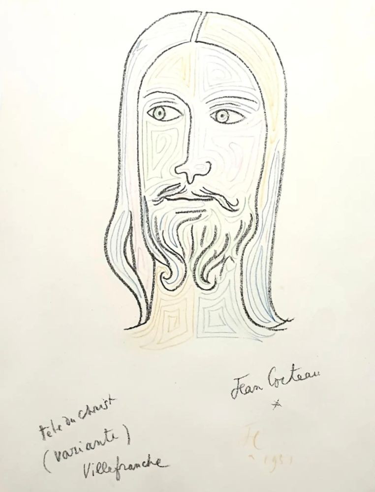 Lithographie Cocteau - Christ