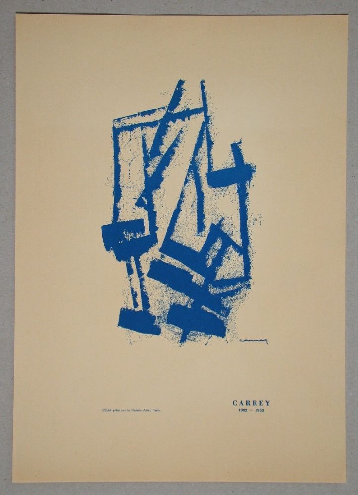 Lithographie Carrey - Composition abstrait