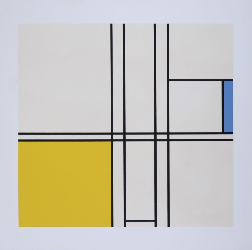 Sérigraphie Mondrian - Composition in Blue and Yellow, 1967