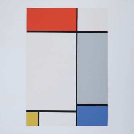 Sérigraphie Mondrian - Composition in Red, Yellow, Blue and Gray, 1967