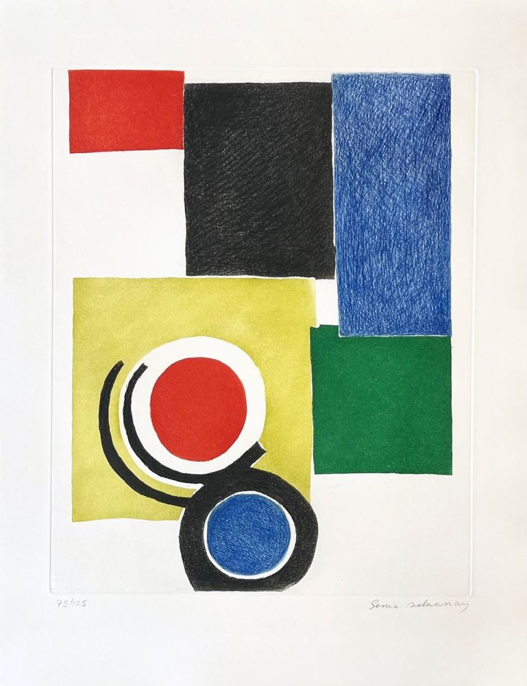 Eau-Forte Et Aquatinte Delaunay - Composition polychrome 