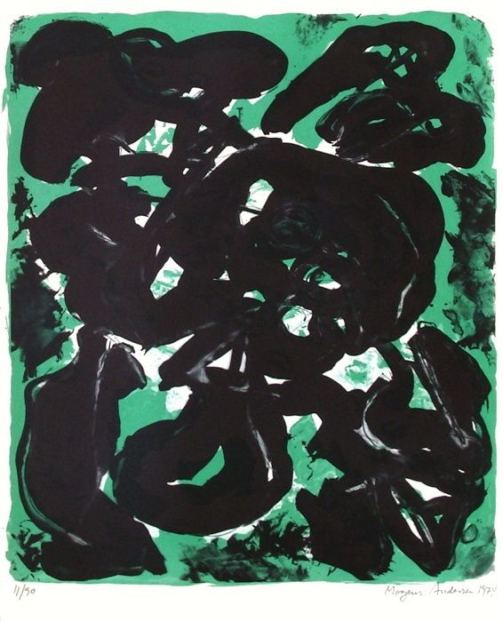 Lithographie Andersen - Composition verte