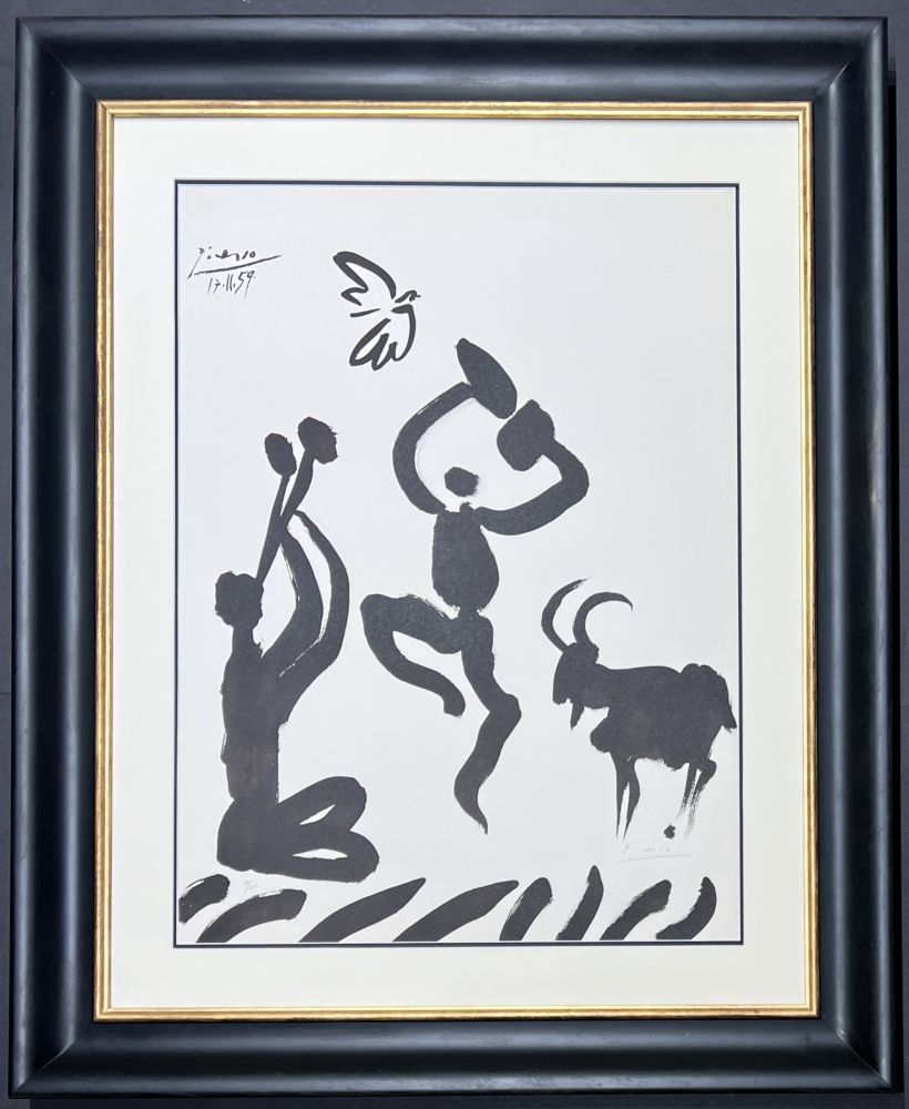 Lithographie Picasso - Danseur et musicien