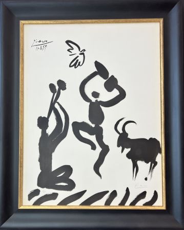Lithographie Picasso - Danseur et musicien