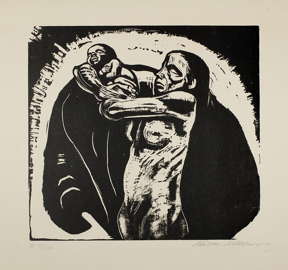 Gravure Sur Bois Kollwitz - Das Opfer (The sacrifice)