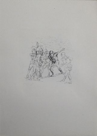 Lithographie Slevogt - Der verwundete Hellene