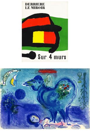 Livre Illustré Chagall - Derrière le Miroir n° 107-108-109. SUR 4 MURS. PAYSAGE AU COQ (1958)