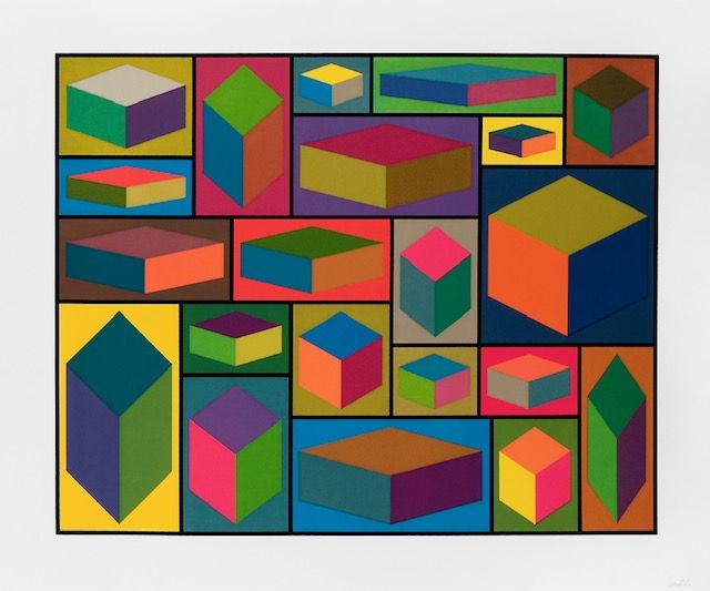 Linogravure Lewitt - Distorted cubes  - planche 2