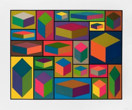 Linogravure Lewitt - Distorted cubes  - planche 2