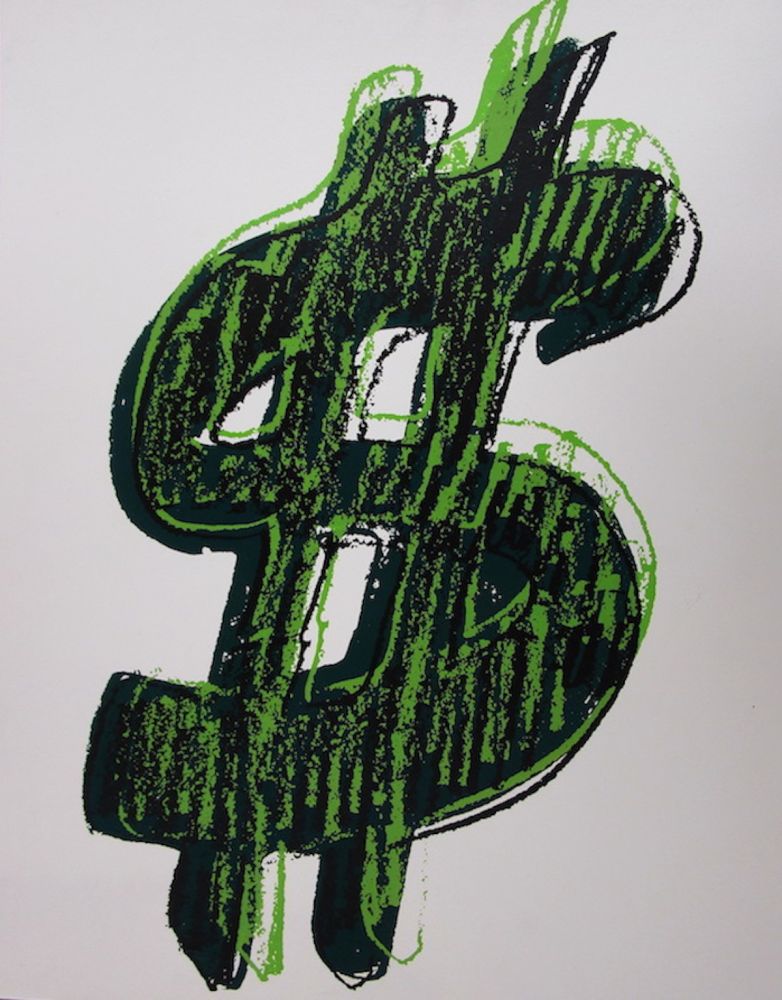 Sérigraphie Warhol - Dollar Sign, Green (FS II.278)