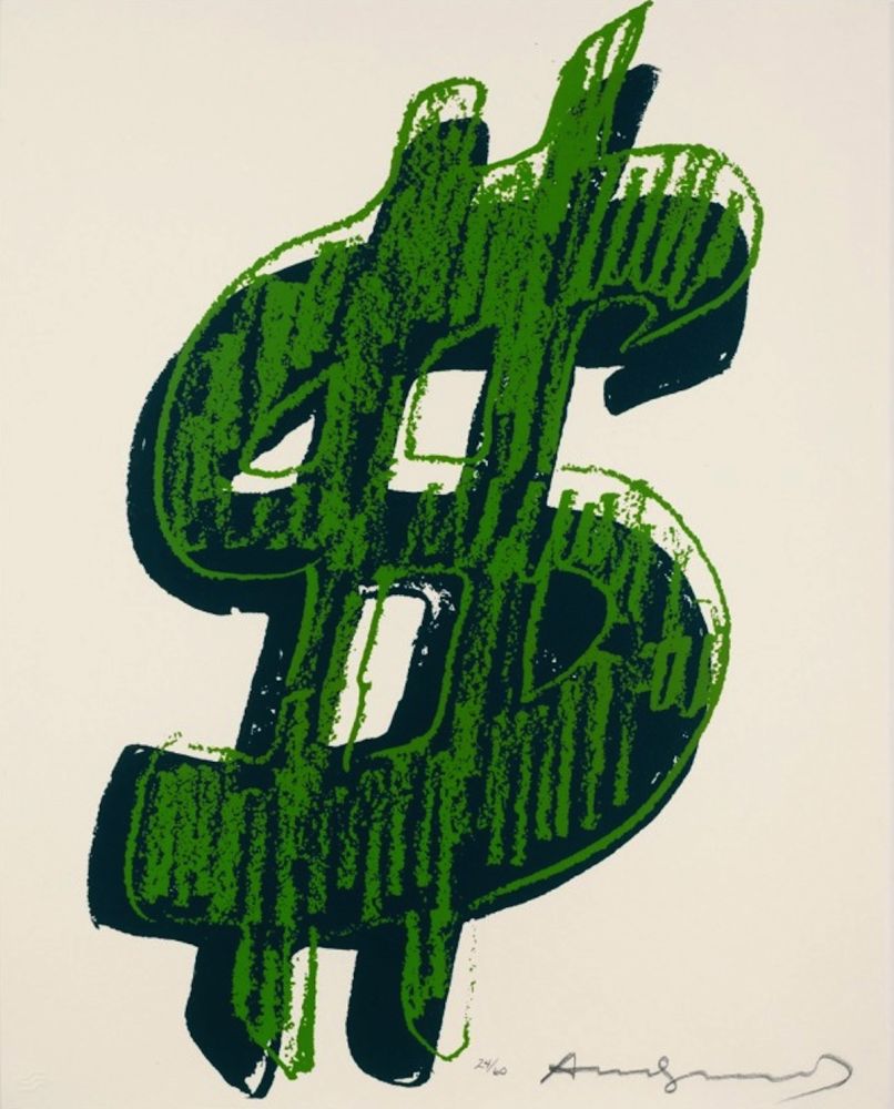 Sérigraphie Warhol -  Dollar Sign, Green (FS II.278)