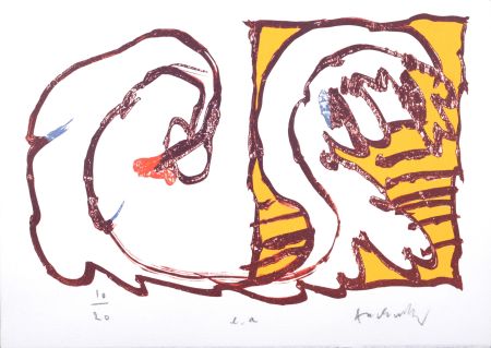 Lithographie Alechinsky - Eclairage au gaz, 1981 - Hand-signed