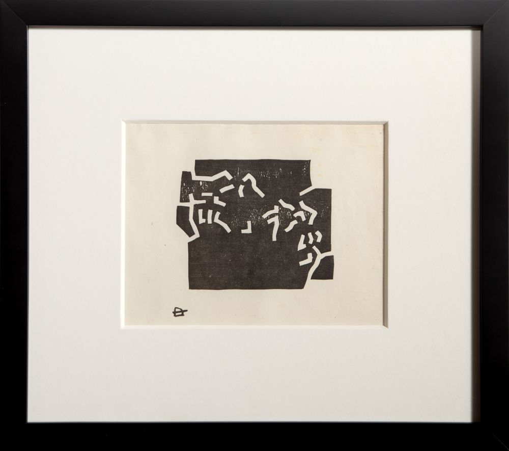 Gravure Sur Bois Chillida - Egokarri (Greeting Card for 1969)