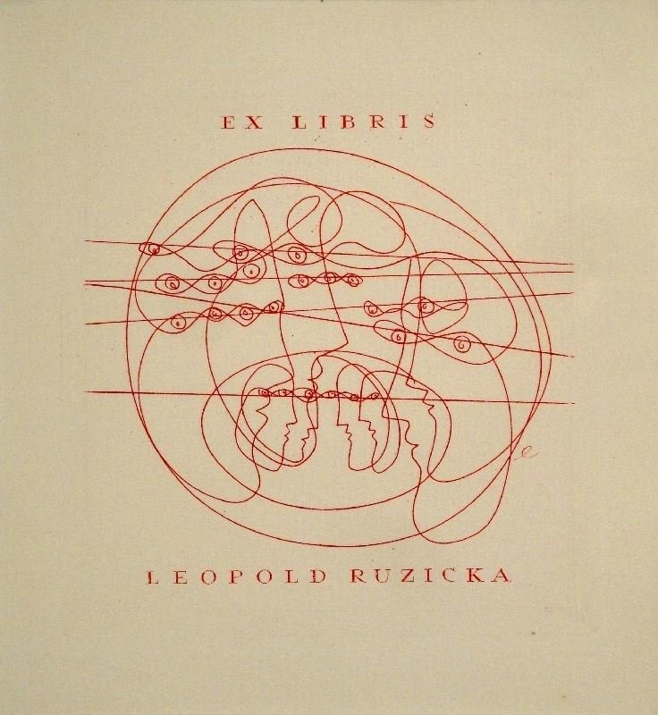 Gravure Erni - Ex Libris Leopold Ruzicka