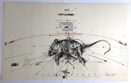 Lithographie Velickovic - Expérience / Rat n°20