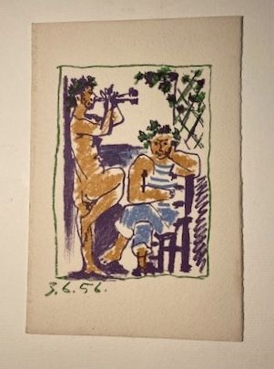 Lithographie Picasso - Faune et marin