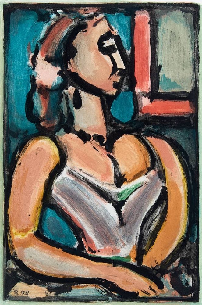 Aquatinte Rouault - Femme fiere