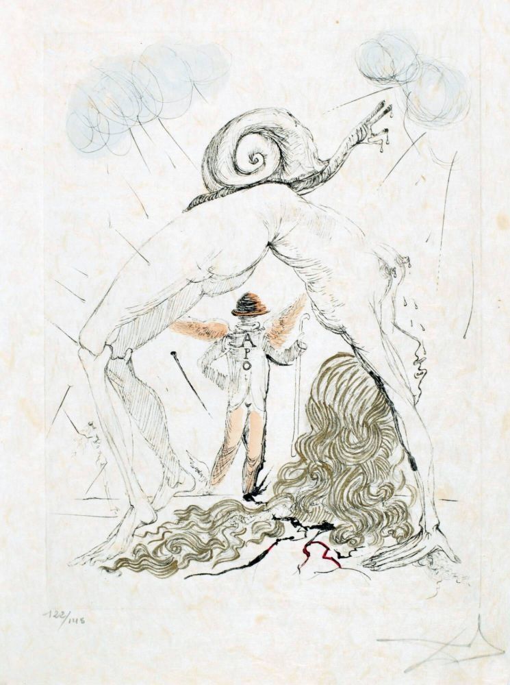 Eau-Forte Dali - Femme à l'escargot