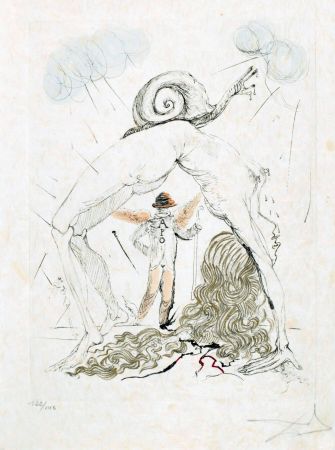 Eau-Forte Dali - Femme à l'escargot