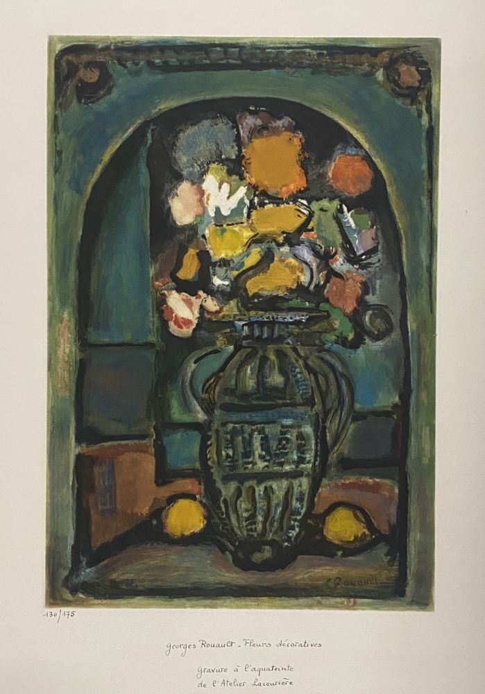 Eau-Forte Et Aquatinte Rouault - Fleurs Decoratives