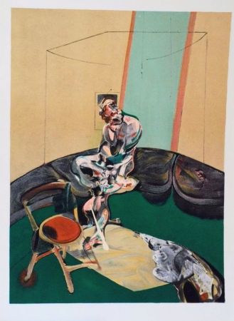 Lithographie Bacon - Francis Bacon - Portrait of George Dyer Staring at a Blind Cord, Original Lithograph, 1966