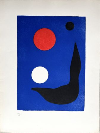 Eau-Forte Et Aquatinte Calder - FÊTES. Aquatinte n° 1 de la suite pour les poèmes de Prévert(1971)