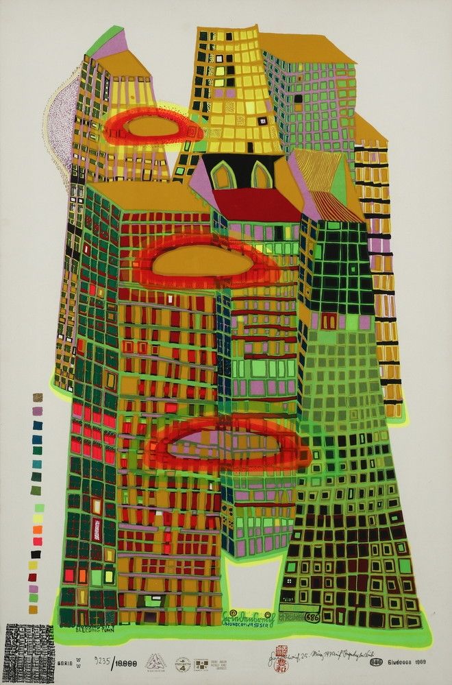 Sérigraphie Hundertwasser - Good Morning City