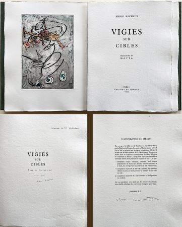 Livre Illustré Matta - Henri Michaux : VIGIES SUR CIBLES. 9 gravures. Avec une dédicace autographe de Michaux.