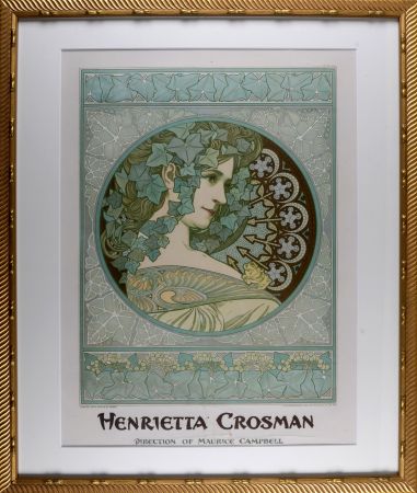 Lithographie Mucha - Henrietta Crosman, circa 1908 - Framed