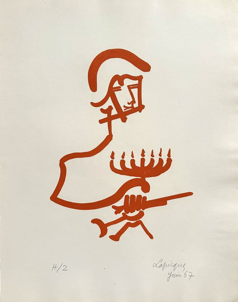 Lithographie Lapicque - Hommage à Israël