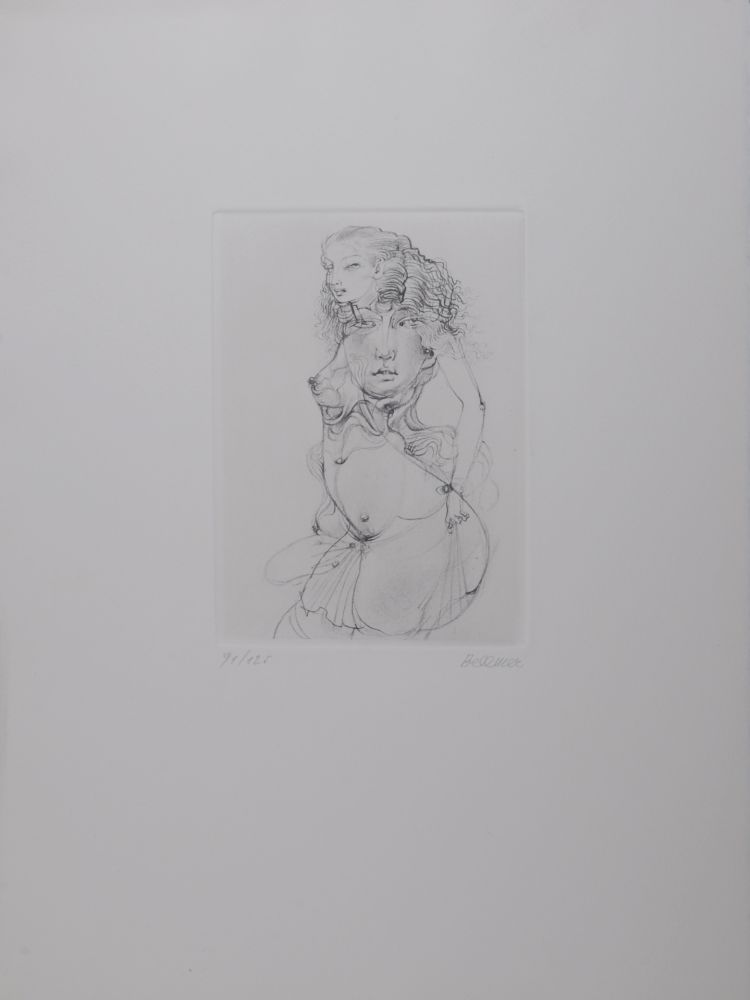 Gravure Bellmer - Hommage à Marcel Duchamp, 1970 - Hand-signed